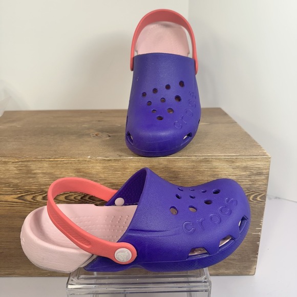 CROCS Other - Crocs Electro Clogs Youth Girls SZ 3 Purple Pink Lightweight Casual Water Shoes